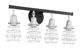 Thatcher Four Light Vanity in Flat Black/Brushed Polished Nickel (46|50604-FBBNK)