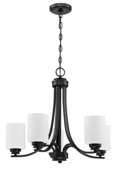 Bolden Five Light Chandelier in Flat Black (46|50525-FB-WG)