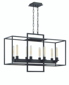Cubic Eight Light Linear Chandelier in Aged Bronze Brushed (46|41528-ABZ)