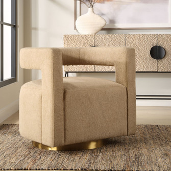 Grounded Swivel Chair in Brushed Brass (52|23850)