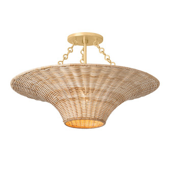 Ketan One Light Semi Flush Mount in Vintage Gold Leaf (67|C2425-VGL)