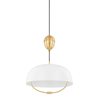 Liliana One Light Pendant in Aged Brass/Soft White (428|H925701-AGB/SWH)