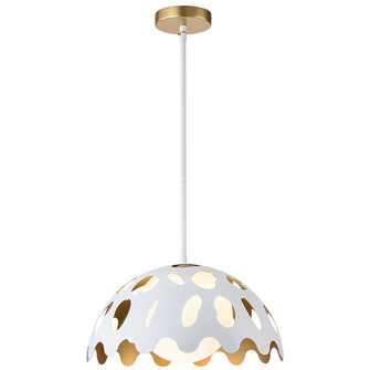 Pebbles One Light Pendant in White (175|PD7376W-15)