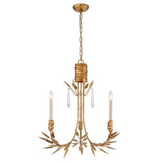 Palm D'Or Three Light Chandelier in Gold (175|CH7407G-3)