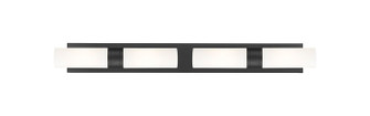 Downtown Urban Four Light Bath Vanity in Matte Black (405|617S-4W-BK-G617-8WH)