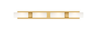 Downtown Urban Four Light Bath Vanity in Brushed Brass (405|617S-4W-BB-G617-8SWH)