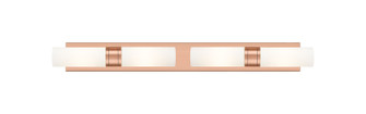 Downtown Urban Four Light Bath Vanity in Antique Copper (405|617S-4W-AC-G617-8SWH)