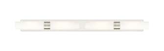 Downtown Urban Four Light Bath Vanity in Satin Nickel (405|617L-4W-SN-G617-11WH)