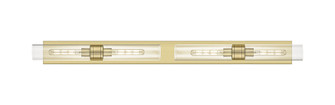Downtown Urban Four Light Bath Vanity in Antique Brass (405|617L-4W-AB-G617-11CL)