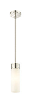 Downtown Urban One Light Mini Pendant in Polished Nickel (405|617-1S-PN-G617-8WH)