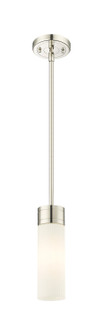Downtown Urban One Light Mini Pendant in Polished Nickel (405|617-1S-PN-G617-8SWH)