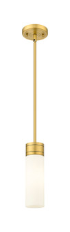 Downtown Urban One Light Mini Pendant in Brushed Brass (405|617-1S-BB-G617-8WH)