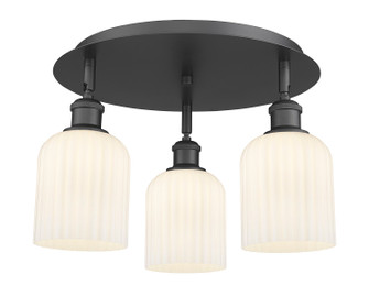 Downtown Urban Three Light Flush Mount in Matte Black (405|516-3C-BK-G559-5GWH)