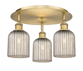 Downtown Urban Three Light Flush Mount in Brushed Brass (405|516-3C-BB-G559-5ME)