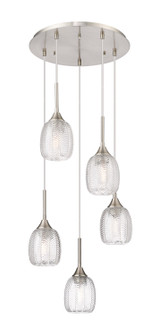 Downtown Urban Five Light Pendant in Brushed Satin Nickel (405|323-5P-SN-G323-5CL)
