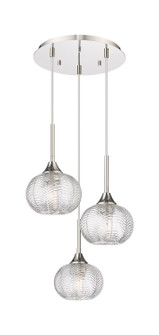 Berkshire Three Light Pendant in Polished Nickel (405|323-3P-PN-G323-7CL)
