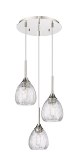 Downtown Urban Three Light Pendant in Polished Nickel (405|323-3P-PN-G323-6CL)