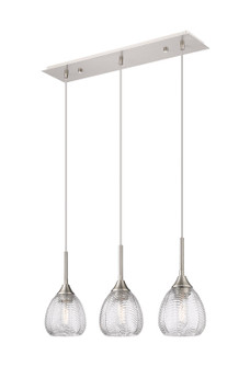 Downtown Urban Three Light Island Pendant in Brushed Satin Nickel (405|323-3I-SN-G323-6CL)