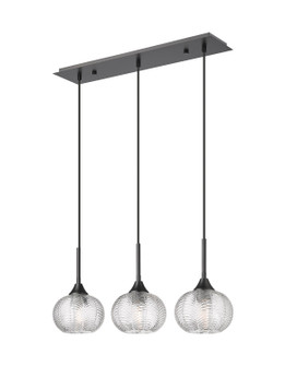 Downtown Urban Three Light Island Pendant in Matte Black (405|323-3I-BK-G323-7CL)