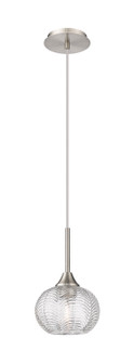 Downtown Urban One Light Pendant in Brushed Satin Nickel (405|323-1P-SN-G323-7CL)