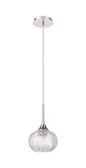 Downtown Urban One Light Pendant in Polished Nickel (405|323-1P-PN-G323-7CL)
