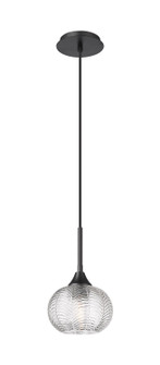 Downtown Urban One Light Pendant in Matte Black (405|323-1P-BK-G323-7CL)