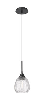 Downtown Urban One Light Pendant in Matte Black (405|323-1P-BK-G323-6CL)