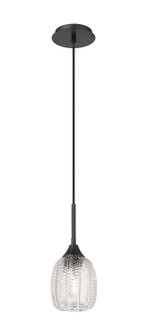 Downtown Urban One Light Pendant in Matte Black (405|323-1P-BK-G323-5CL)