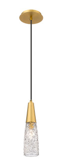 Downtown Urban One Light Mini Pendant in Brushed Brass (405|322-1P-BB-G322-3CL)