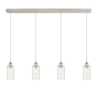 Downtown Urban Four Light Linear Pendant in Polished Nickel (405|124B-4P-PN-G434-7CL)
