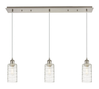 Downtown Urban Three Light Linear Pendant in Brushed Satin Nickel (405|123B-3P-SN-G434-7DE)