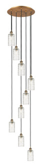 Downtown Urban Nine Light Pendant in Brushed Brass (405|119B-9P-BB-G434-7DE)