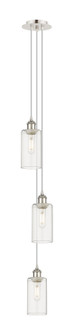 Downtown Urban Three Light Pendant in Polished Nickel (405|103B-3P-PN-G434-7CL)