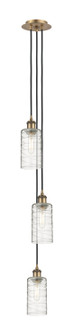 Downtown Urban Three Light Pendant in Brushed Brass (405|103B-3P-BB-G434-7DE)