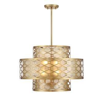 Mannheim Four Light Pendant in Warm Brass (159|V6-L7-6103-4-322)