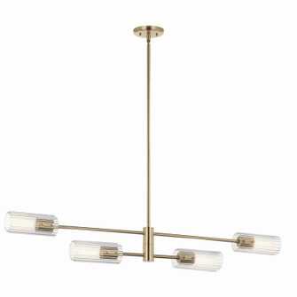 Velestino Four Light Linear Chandelier in Champagne Bronze (12|52681CPZ)