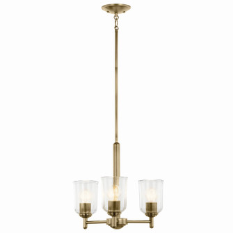 Shailene Three Light Mini Chandelier in Natural Brass (12|43670NBRCLR)