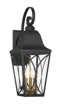 Cardigan Three Light Outdoor Wall Mount in Sand Coal And Olden Brass (7|73353-757)