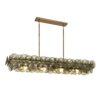 Loren Four Light Linear Chandelier in Weathered Brass (16|21826GNWBR)