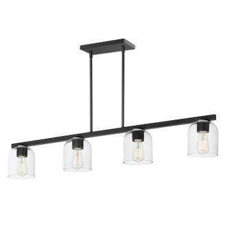 Scoop Four Light Linear Pendant in Black (16|21236CLBK)
