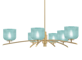 Kurve Six Light Chandelier in New Age Brass (200|3746-NAB-4615)