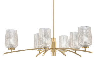 Kurve Six Light Chandelier in New Age Brass (200|3746-NAB-4253)