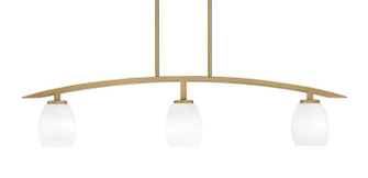 Kurve Three Light Island Pendant in New Age Brass (200|3736-NAB-615)