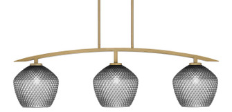 Kurve Three Light Island Pendant in New Age Brass (200|3736-NAB-4922)