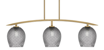 Kurve Three Light Island Pendant in New Age Brass (200|3736-NAB-4902)