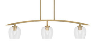 Kurve Three Light Island Pendant in New Age Brass (200|3736-NAB-4810)