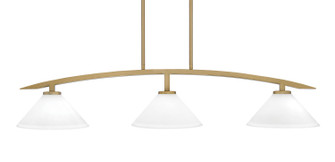 Kurve Three Light Island Pendant in New Age Brass (200|3736-NAB-314)