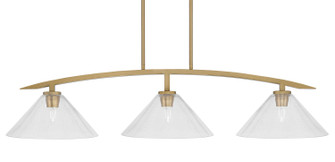 Kurve Three Light Island Pendant in New Age Brass (200|3736-NAB-306)