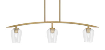 Kurve Three Light Island Pendant in New Age Brass (200|3736-NAB-210)