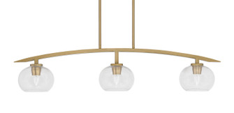 Kurve Three Light Island Pendant in New Age Brass (200|3736-NAB-202)